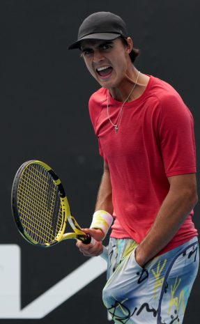 Adam Walton (AUS)in action during the 2023 Australian Open Qualifiers at Melbourne Park on Monday, January 9th, 2023. MANDATORY PHOTO CREDIT Tennis Australia/Mark Dadswell