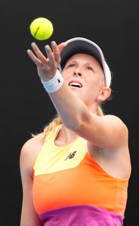 Elysia Bolton (AUS) in action during the 2023 Australian Open Qualifiers in Melbourne on Tuesday, January 10, 2023. MANDATORY PHOTO CREDIT Tennis Australia/ Scott Barbour
