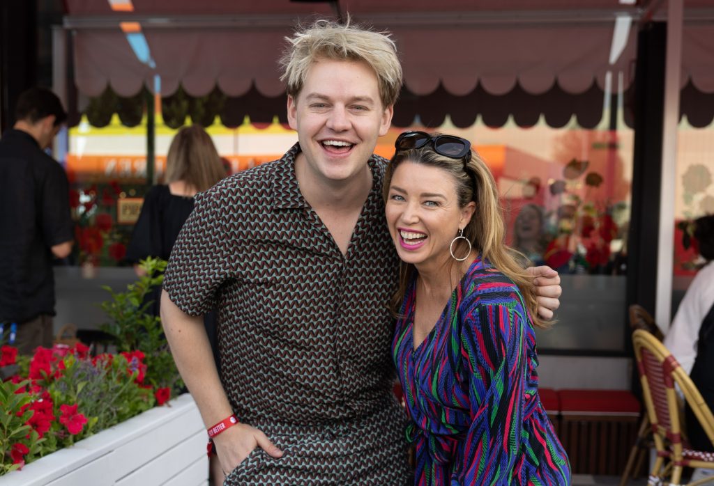 Joel Creasey and Dannii Minogue at Australian Open 2023. Picture: Tennis Australia