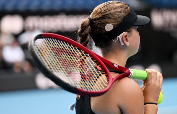 National DHOH and PWID players hitting on RLA at the 2023 Australian Open in Melbourne on Tuesday, January 24, 2023. MANDATORY PHOTO CREDIT Tennis Australia/ TRACEY NEARMY