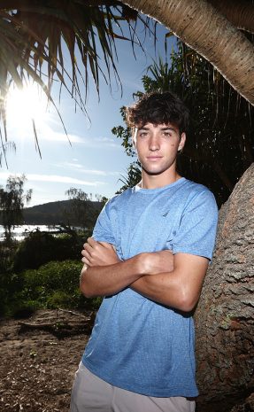 National Tennis Academy player Jake Dembo at Noosa on The Sunshine Coast on Friday, March 31, 2023. MANDATORY PHOTO CREDIT Tennis Australia/ JASON O’BRIEN