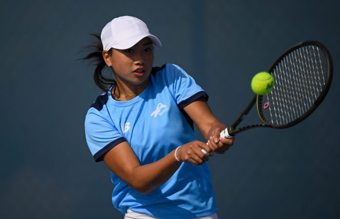Audrey Aulia from New South Wales in action at the 2023 Australian Teams Championships. Picture: Tennis Australia