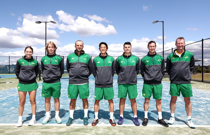 The Australian team for the 2023 World Deaf Tennis Championships. Picture: Tennis Australia The Australian team for the 2023 World Deaf Tennis Championships. Picture: Tennis Australia