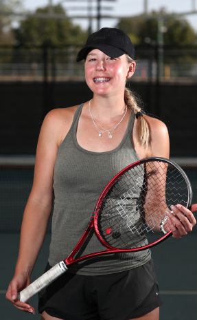 Georgia Campbell poses for a photo during the Talent Combine at the Queensland Tennis Centre in Brisbane on Tuesday, September 26, 2023. Photo by TENNIS AUSTRALIA/JASON O'BRIEN