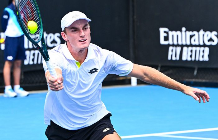 Tristan Schoolkate in action. Picture: Tennis Australia