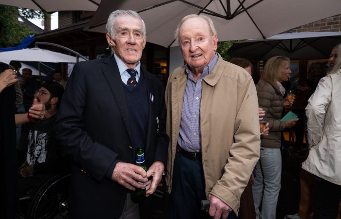 Ken Rosewall and Rod Laver at Tennis Australia's Legends of Lawn barbecue in London. Picture: Getty Images Ken Rosewall and Rod Laver at Tennis Australia's Legends of Lawn barbecue in London. Picture: Getty Images