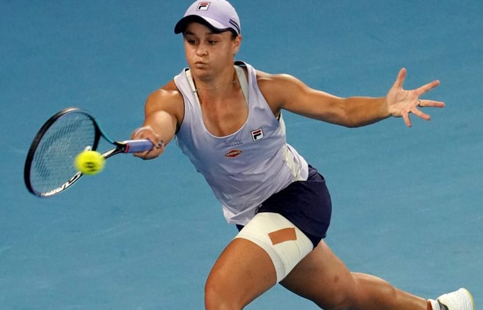 Ash Barty during her fourth-round win at Australian Open 2021. Picture: Tennis Australia Ash Barty during her fourth-round win at Australian Open 2021. Picture: Tennis Australia