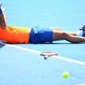 MELBOURNE, AUSTRALIA - JANUARY 19:  Marinko Matosevic of Australia celebrates winning his first round match against Alexander Kudryavtsev of Russia during day one of the 2015 Australian Open at Melbourne Park on January 19, 2015 in Melbourne, Australia.  (Photo by Quinn Rooney/Getty Images)