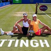 Monique Adamczak (L) and Storm Sanders won the WTA doubles title in Nottingham; Getty Images