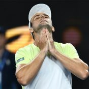 Aleksandar Vukic celebrates his victory over Sebastian Korda to reach the third round of Australian Open 2025. [Getty Images]