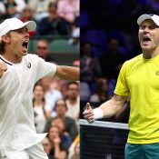 Alex de Minaur (L) and Matt Ebden were joint winners of the 2024 Newcombe Medal. [Getty Images]