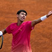 Alexei Popyrin in action at the Rome Masters. (Getty Images)