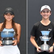 Anastasia Berezov (L) and Tai Sach were crowned winners of the 16/u Australian Championships (photos: Elizabeth Xue Bai)