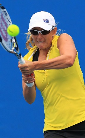Anastasia Rodionova in action at Australian Open 2015 qualifying; Getty Images