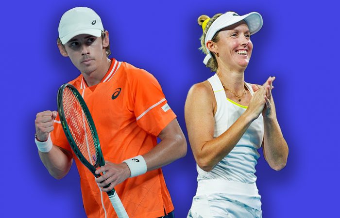Alex de Minaur and Storm Hunter lead the Aussie charge on day six at Australian Open 2024. Alex de Minaur and Storm Hunter lead the Aussie charge on day six at Australian Open 2024.