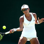 Arina Rodionova in action during her final-round Wimbledon qualifying victory over Danielle Lao (Getty Images)