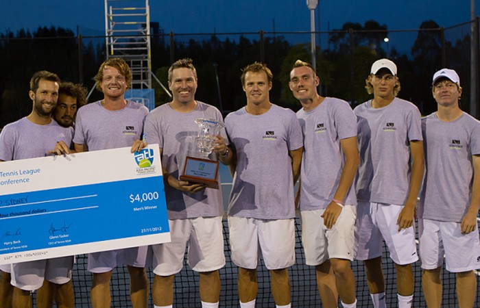 ATP Sydney ATP Sydney (L-R) Adam Feeney, Nick Lindahl, Matt Barton, team manager Luke Bourgeois, Ryan Henry, Alex Trillini, Tyrone Smart, Mitchell Pritchard; Tennis NSW