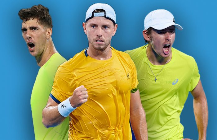 Thanasi Kokkinakis, James Duckworth and Alex de Minaur are among the top-ranked Aussie men. Pictures: Getty Images Thanasi Kokkinakis, James Duckworth and Alex de Minaur are among the top-ranked Aussie men. Pictures: Getty Images