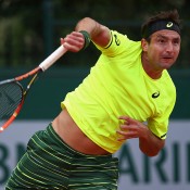 Marinko Matosevic in action during his first round loss to Thomaz Bellucci; Getty Images