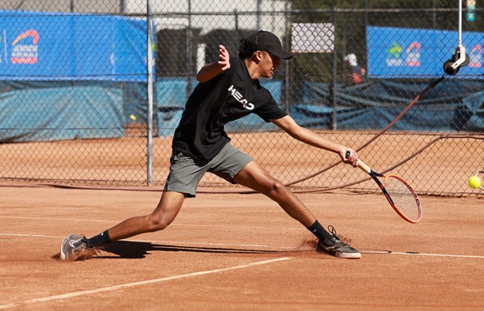 Parth Chitroda at the Australian Claycourt Nationals Champion Parth Chitroda (VIC) at the 2025 14/u Australian Claycourt Championships at the Canberra Tennis Centre (TENNIS AUSTRALIA/ ANASTASIA KACHALKOVA)