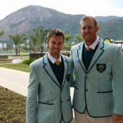 Aussie men's doubles pairing John Peers (L) and Chris Guccione in Rio; photo courtesy @johnwpeers