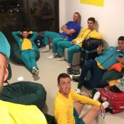 The Australian men's tennis team relaxes ahead of the Rio 2016 Olympics; photo courtesy @SamGrothTennis