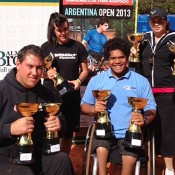 Australian Wheelchair Tennis team for Argentina Open 2013 (L-R) Jerry Markoja (NSW), Sarah Calati (Vic), Keegan Oh Chee (NSW) and Luba Josevski (Vic); Tennis Australia