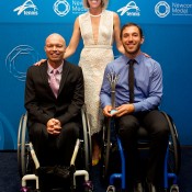 Most Outstanding Athlete with a Disability: Adam Kellerman (bottom right) with David Hall (bottom left) and Nicole Bradtke; Elizabeth Xue Bai