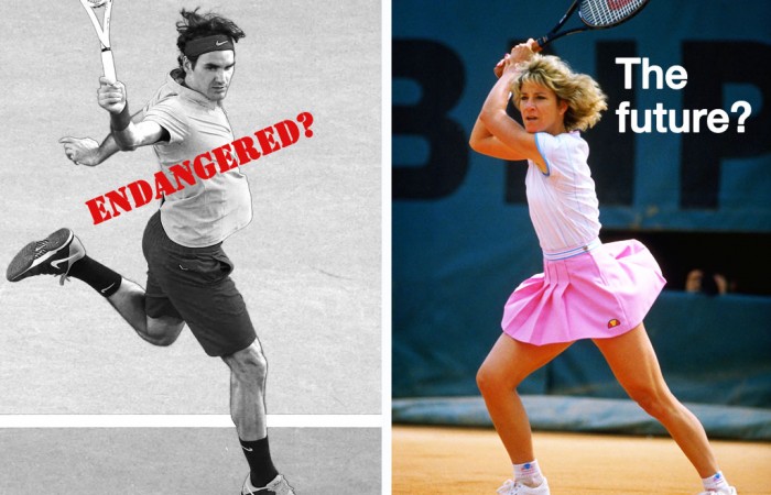 Roger Federer (left) and Chris Evert. GETTY IMAGES