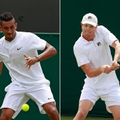 Nick Kyrgios (L) and Matt Barton will fly the Aussie flag on Day 5 at Wimbledon; Getty Images