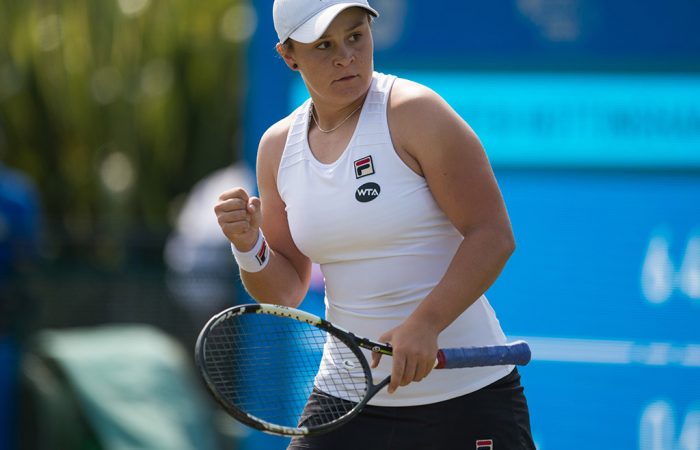 Ash Barty celebrates her progression through to the quarterfinals of the Aegon Open in Nottingham; Getty Images Ash Barty celebrates her progression through to the quarterfinals of the Aegon Open in Nottingham; Getty Images