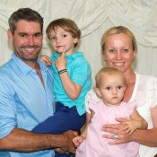 Jaymon Crabb (L) and Bryanne Crabb with their young family; John Anthony