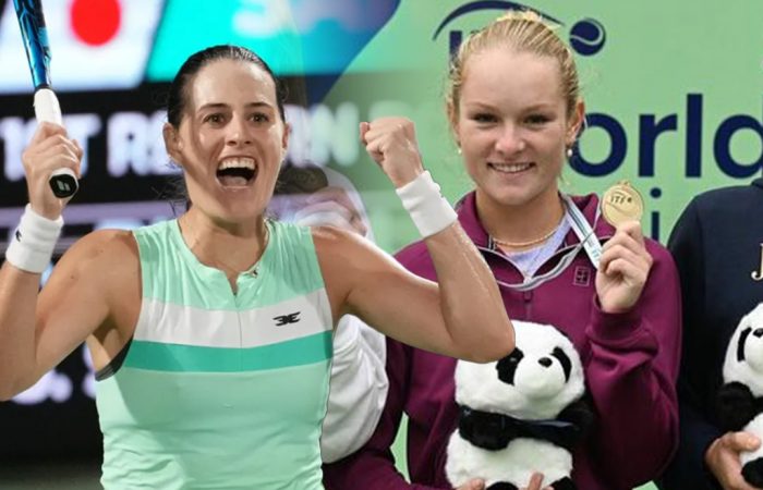 Kimberly Birrell and Emerson Jones. Photos: WTA and ITF Kimberly Birrell and Emerson Jones. Photos: WTA and ITF