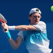 Blake Mott in action during the Australian Open 2014 qualifying event; Getty Images