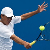 Moerani Bouzige in action during the 2014 16/u Australian Championships; Elizabeth Xue Bai