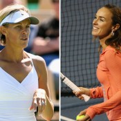 Nicole Bradtke (L) and Martina Hingis will feature at the 2014 World Tennis Challenge in Adelaide; Getty Images