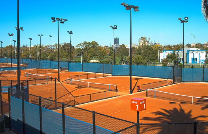 Clay courts, Melbourne Park, 2013. TENNIS AUSTRALIA Clay courts, Melbourne Park, 2013. TENNIS AUSTRALIA