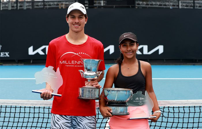 Daniel Jovanovski and Giselle Guillen Last year's 16/u champions Daniel Jovanovski (VIC) and Giselle Guillen (NSW)