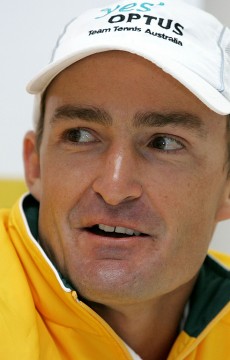 Dave Taylor during a practice session ahead of the Fed Cup held in Perth. GETTY IMAGES