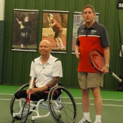 David Hall (L) and coach Rich Berman; Tennis Australia