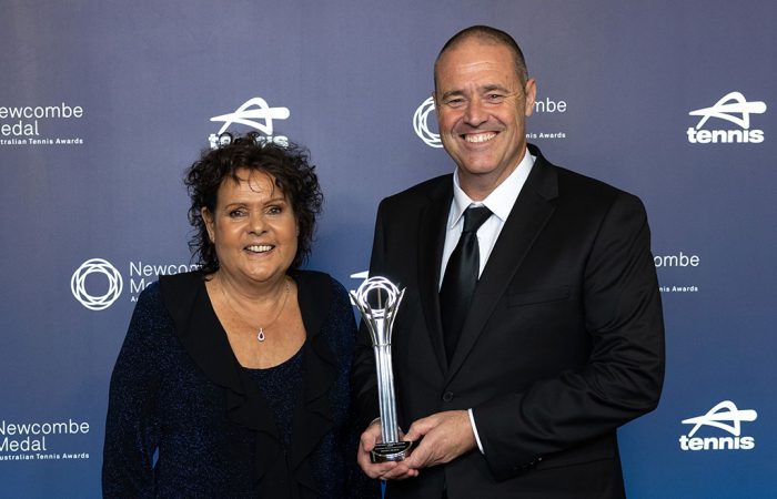 Evonne Goolagong-Cawley and Damian McGee (Fiona Hamilton/Tennis Australia)