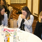 (L-R) Casey Dellacqua, Kimberly Birrell and coach Nicole Pratt at the Fed Cup team dinner in Bratislava; Tennis Australia