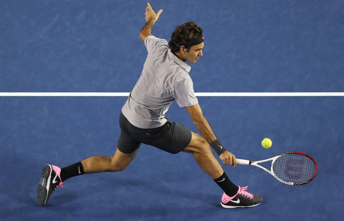 Roger Federer plays a volley during Australian Open 2013; Getty Images Roger Federer plays a volley during Australian Open 2013; Getty Images