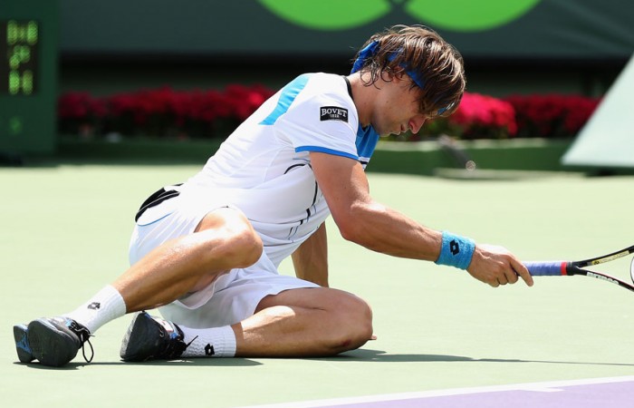 David Ferrer David Ferrer collapses with cramp on the way to a three-set defeat at the hands of Andy Murray during the Sony Open final in Key Biscayne, Florida; Getty Images