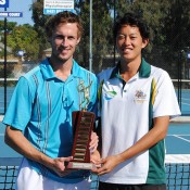 2013 National Deaf Tennis Championships mens' singles finalists Glen Flindell (L), who won the title, and John Lui; Tennis Australia