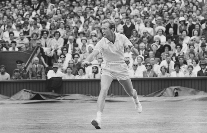 Fred Stolle in action during the 1963 Wimbledon Championships. [Photo: Evening Standard/Hulton Archive/Getty Images]