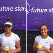 Violet Apisah (L) and Annerly Poulos will head to Singapore for the WTA Future Stars event; Tennis Australia