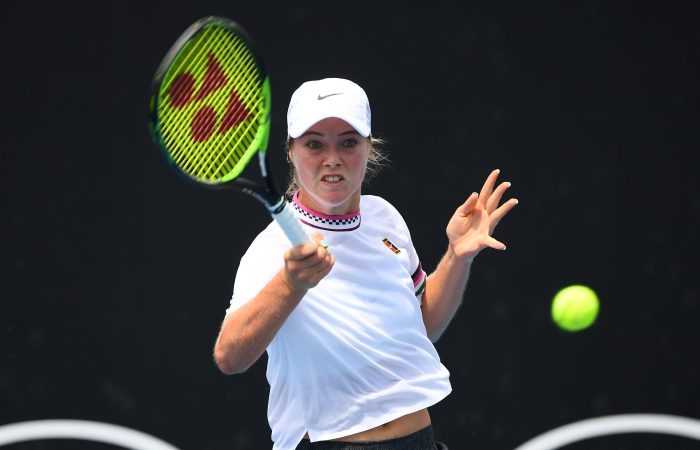 2019 Australian Open - Day 7 MELBOURNE, AUSTRALIA - JANUARY 20: Olivia Gadecki of Australia plays a forehand in her first round juniors match against Funa Kozaki of Japan during day seven of the 2019 Australian Open at Melbourne Park on January 20, 2019 in Melbourne, Australia. (Photo by Quinn Rooney/Getty Images)