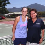 Ash Barty and Evonne Goolagong Cawley at Edmonton Tennis Club, Cairns, in 2019; Getty Images 