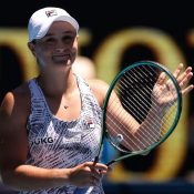 World No.1 Ash Barty celebrates at Australian Open 2022; Getty Images 